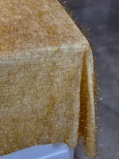String Metallic Table Linen in Gold