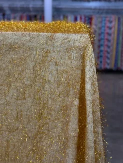 String Metallic Table Linen in Gold