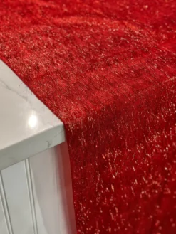 String Metallic Table Linen in Red