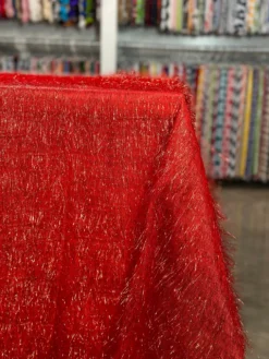 String Metallic Table Linen in Red