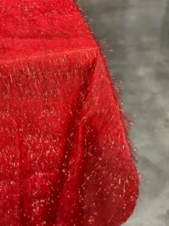 String Metallic Table Linen in Red