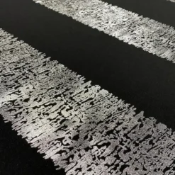 Stripe (Metallic Print) Table Linen in Black and Silver