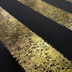 Stripe (Metallic Print) Table Runner in Black and Gold