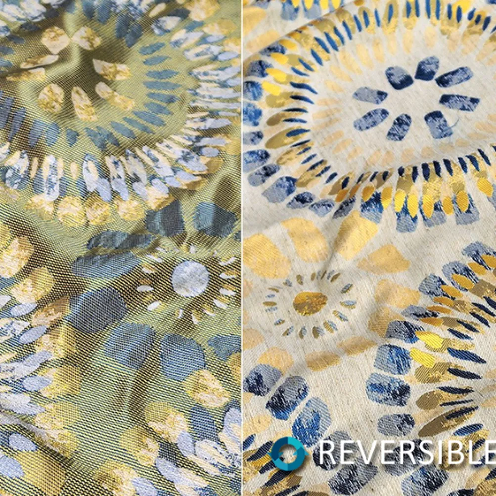 Sundaze Jacquard (Reversible) Table Linen in Yellow and Blue