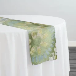Sundaze Jacquard (Reversible) Table Runner in Turquoise and Yellow