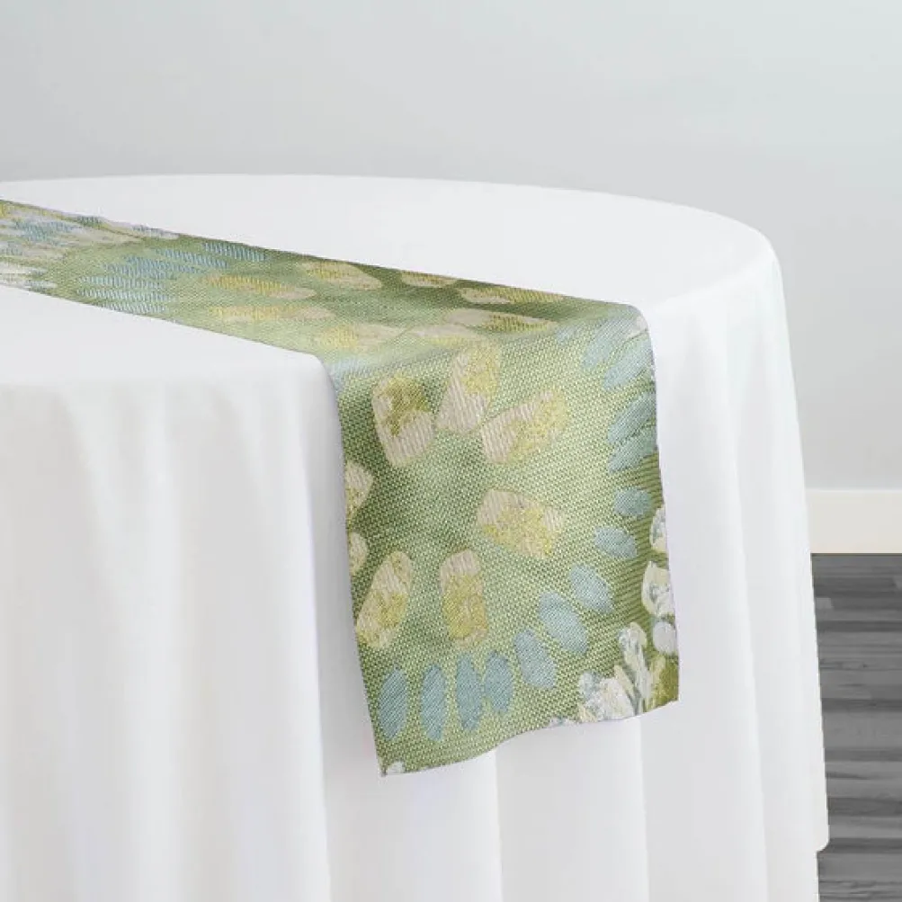 Sundaze Jacquard (Reversible) Table Runner in Turquoise and Yellow