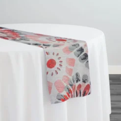 Sundaze Jacquard (Reversible) Table Runner in Red and Black