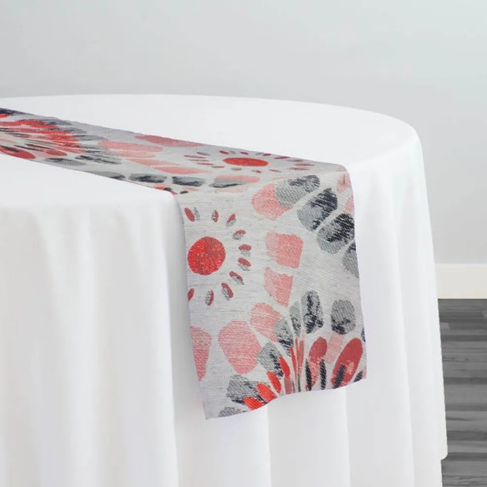 Sundaze Jacquard (Reversible) Table Runner in Red and Black