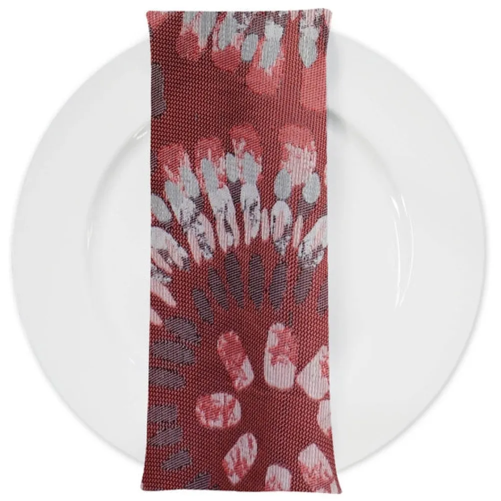 Sundaze Jacquard (Reversible) Table Napkin in Red and Black