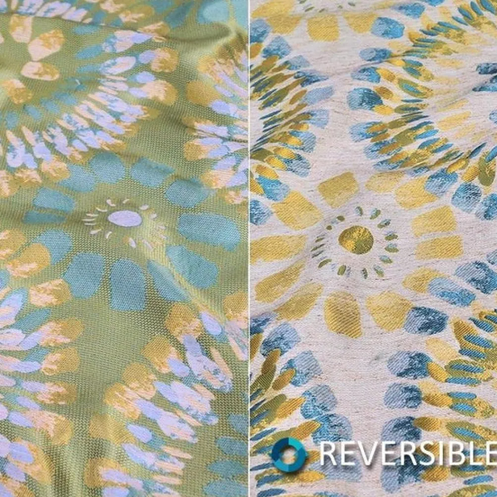 Sundaze Jacquard (Reversible) Table Napkin in Turquoise and Yellow