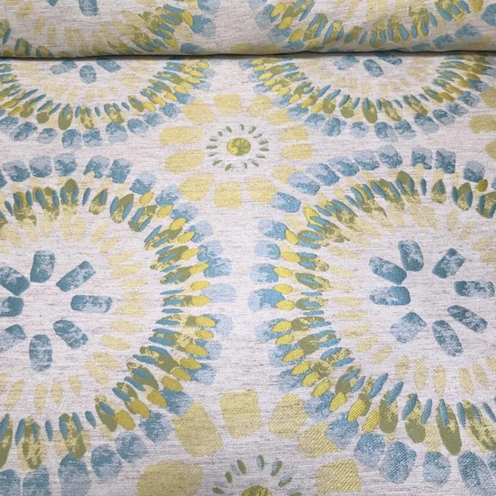 Sundaze Jacquard (Reversible) Table Napkin in Turquoise and Yellow