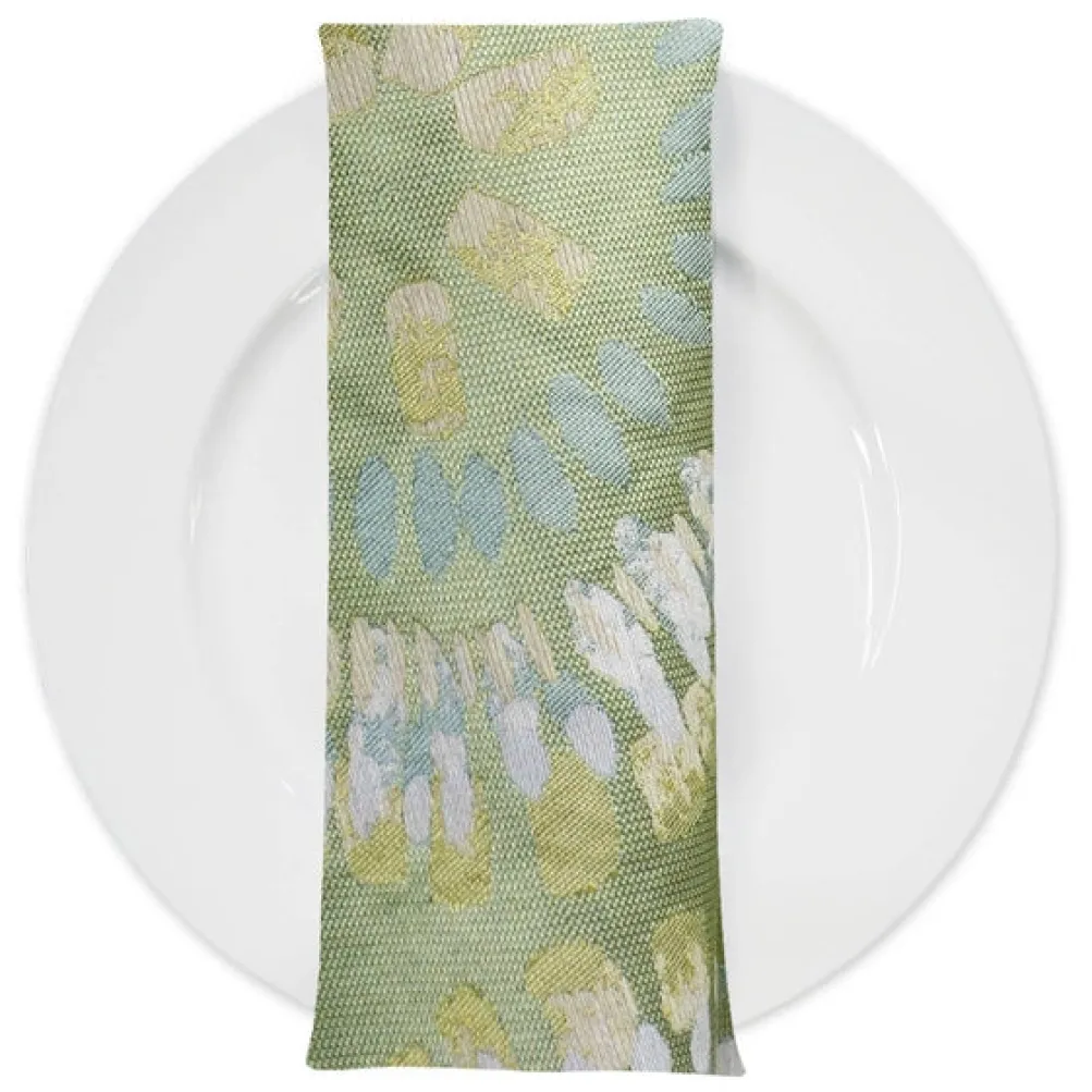 Sundaze Jacquard (Reversible) Table Napkin in Turquoise and Yellow