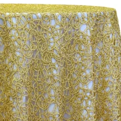 Swirl Chain Lace Table Linen in Gold
