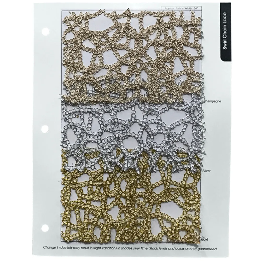 Swirl Chain Lace (w/ Poly Lining) Table Napkin in Silver