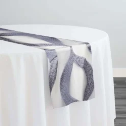 Tabriz Organza Table Runner in Silver