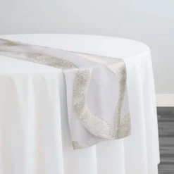 Tabriz Organza Table Runner in Ivory