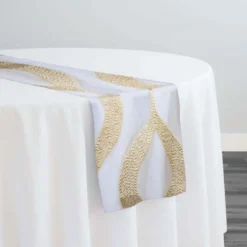 Tabriz Organza Table Runner in Champagne