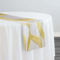 Tabriz Organza Table Runner in Gold