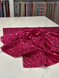 Taffeta Sequins Table Linen in Fuchsia