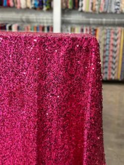 Taffeta Sequins Table Linen in Fuchsia