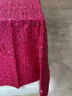Taffeta Sequins Table Linen in Fuchsia