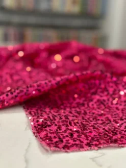 Taffeta Sequins Table Linen in Fuchsia