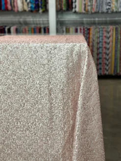 Taffeta Sequins Table Linen in Blush Matte
