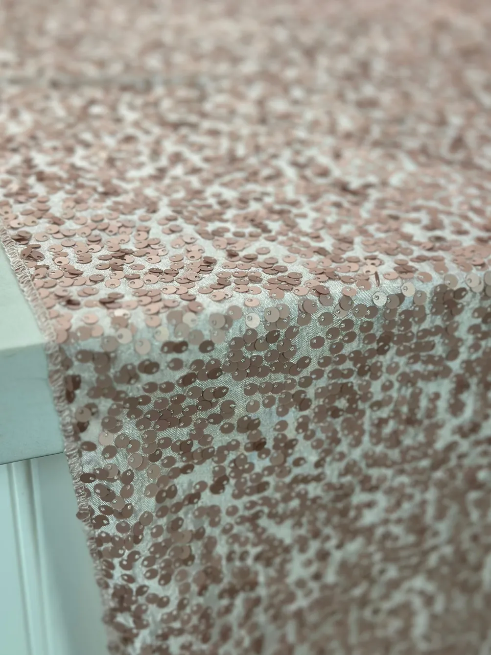 Taffeta Sequins Table Linen in Blush Matte