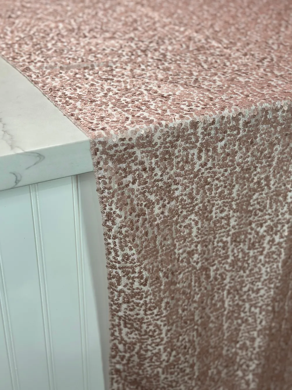 Taffeta Sequins Table Linen in Blush Matte