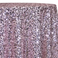 Taffeta Sequins Table Linen in Blush Shiny