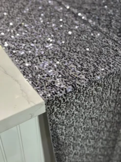 Taffeta Sequins Table Linen in Charcoal