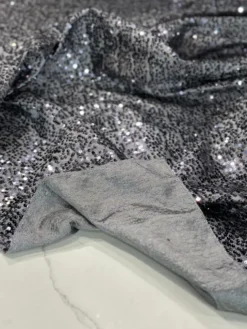 Taffeta Sequins Table Linen in Charcoal