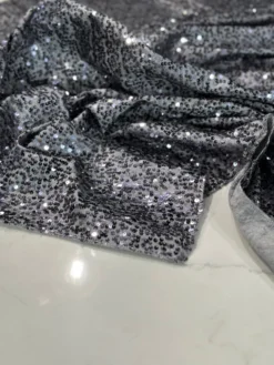 Taffeta Sequins Table Linen in Charcoal