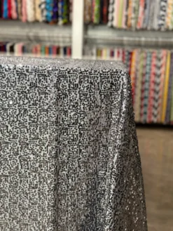 Taffeta Sequins Table Linen in Charcoal