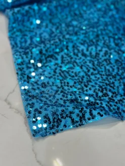 Taffeta Sequins Table Linen in Turquoise