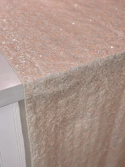 Taffeta Sequins Table Linen in Blush Transparent