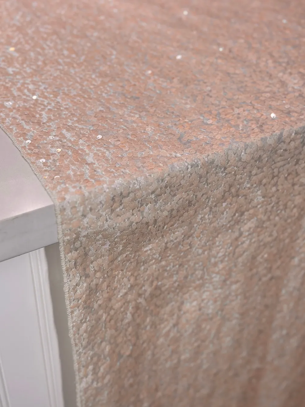 Taffeta Sequins Table Linen in Blush Transparent