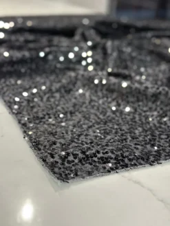 Taffeta Sequins Table Linen in Black