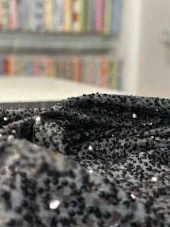 Taffeta Sequins Table Linen in Black