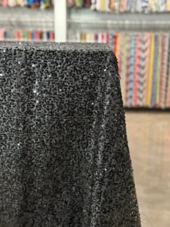 Taffeta Sequins Table Linen in Black