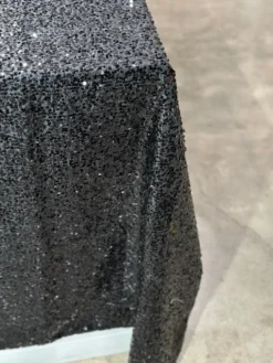 Taffeta Sequins Table Linen in Black