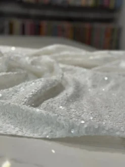 Taffeta Sequins Table Linen in White