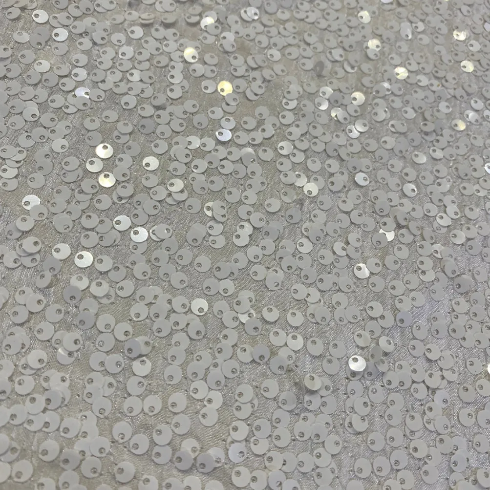 Taffeta Sequins Table Linen in White