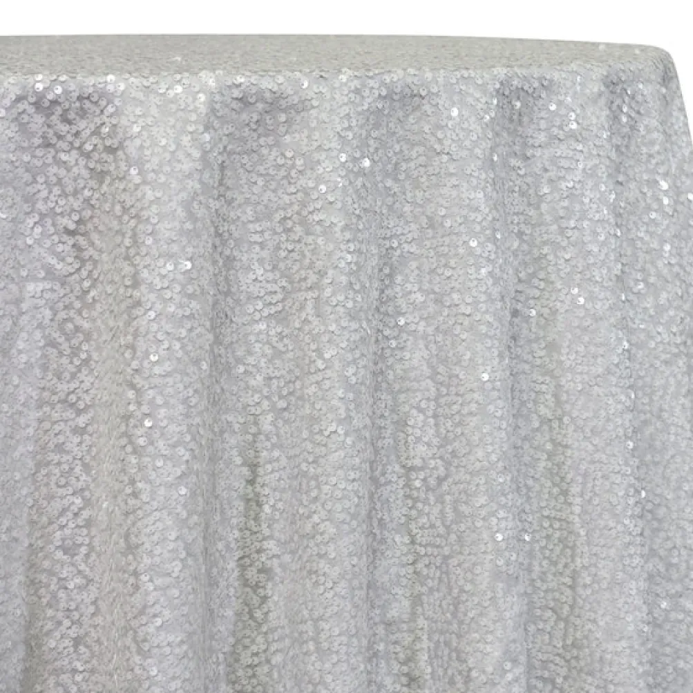 Taffeta Sequins Table Linen in White