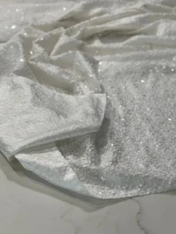 Taffeta Sequins Table Linen in White