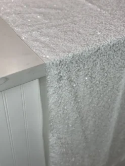 Taffeta Sequins Table Linen in White
