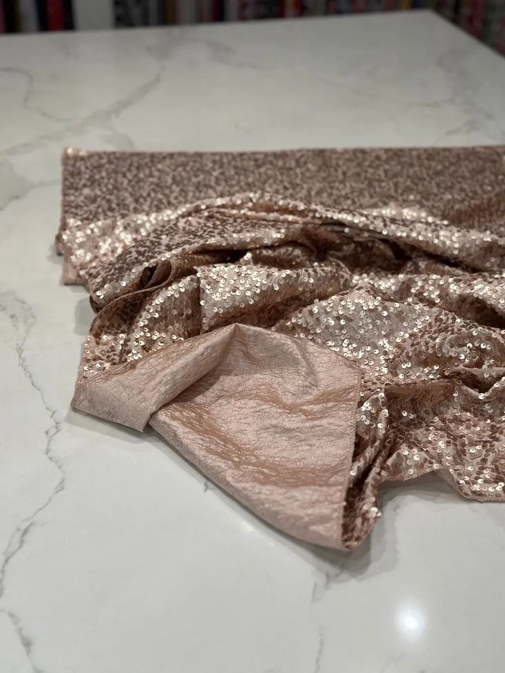 Taffeta Sequins Table Linen in Blush