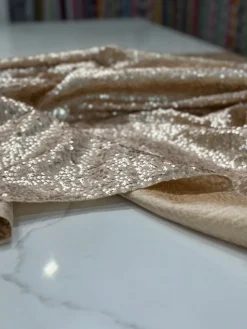 Taffeta Sequins Table Linen in Champagne