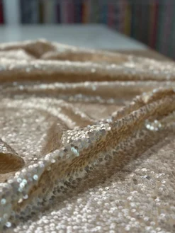 Taffeta Sequins Table Linen in Champagne