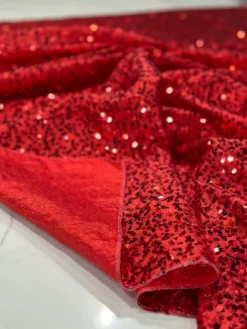 Taffeta Sequins Table Linen in Red